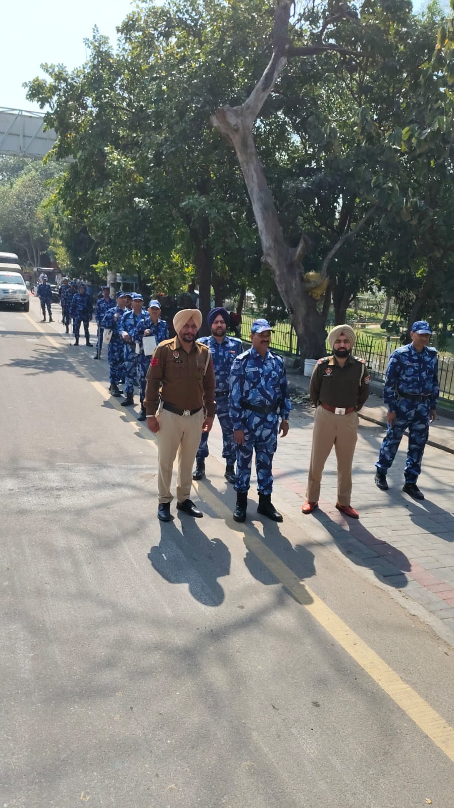 Rapid Action Force personnel conducted a flag march in collaboration with Punjab Police